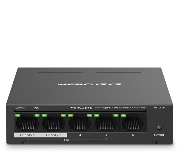 Mercusys MS105GP (5x10/100/1000Mbit) 4xPoE+ - 1321861 - zdjęcie 3